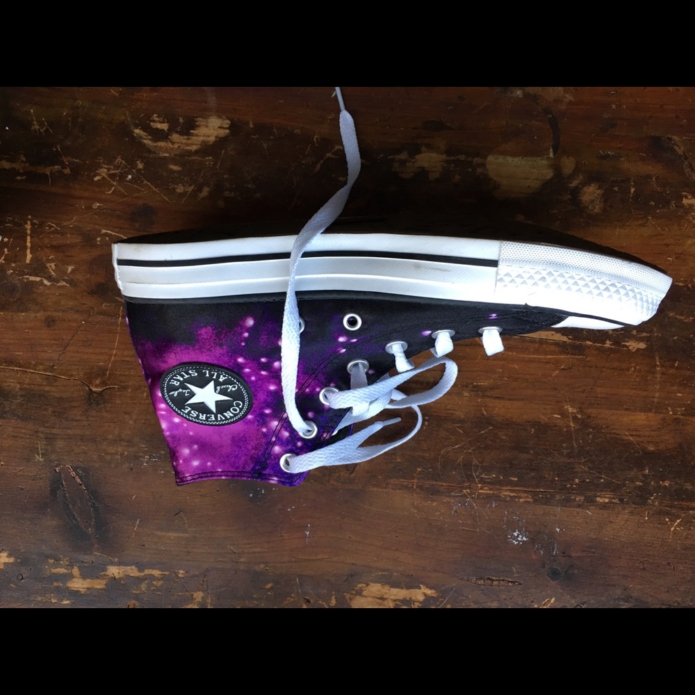 Converse Black and Purple Galaxy High-Top Sneakers - Picture 3 of 7